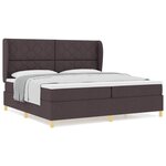vidaXL Lit à ressorts avec matelas gris foncé 90x190 cm Marron foncé