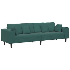 vidaXL Canapé en velours avec coussin Vert foncé 208 cm Velours