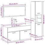 vidaXL Ensemble de mobilier de salle de bain 2 Pièces Chêne noir