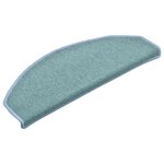 vidaXL Tapis d'escalier 30 pièces 65 x 24 x 4 cm Bleu mer Demi-rond Grand