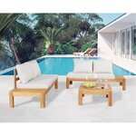 Banquette de jardin en bois d'acacia FSC 2 personnes avec coussins - SANA