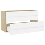 vidaXL Ensemble de meubles de salle de bain 2Pièces blanc et chêne sonoma