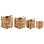 Cache-pots carrés en jonc de mer naturel (lot de 4)