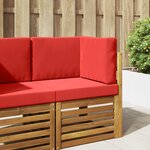 vidaXL Coussin de canapé d'extérieur 3 Pièces Rouge Polyester