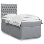 vidaXL Sommier à lattes de lit et matelas Gris clair 90x190 cm Tissu