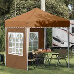 vidaXL Tente de fête pop-up 195 x 195 x 245 cm Beige Tissu Oxford