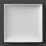 Assiettes carrées blanches 140(l) mm - lot de 12 - olympia -  - porcelaine140 140