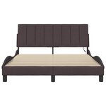 vidaXL Cadre de lit sans matelas Hanko marron foncé 120x200 cm tissu