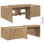 vidaXL Lit haut pour enfants avec bureau Chêne artisanal 98 5 x 200 cm