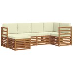 vidaXL Ensemble de canapés d'extérieur 6 pc Naturel et Crème Polyester