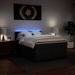 vidaXL Sommier à lattes de lit avec matelas Noir 140x190 cm Similicuir