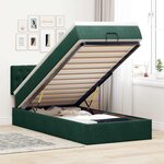vidaXL Cadre de lit ottoman avec matelas vert foncé 100x200 cm velours