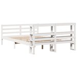 vidaXL Cadre de lit sans matelas blanc 135x190 cm bois de pin massif