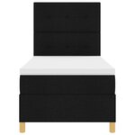 vidaXL Lit à ressorts avec matelas noir 100x200 cm en tissu