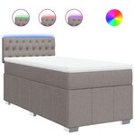 vidaXL Sommier à lattes de lit avec matelas Taupe 80x200 cm Tissu