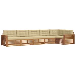 vidaXL Ensemble de canapés d'extérieur 6 Pièces Naturel et Beige