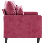 vidaXL Canapé à 2 places Rouge bordeaux 120 cm Velours