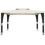 vidaXL Tonnelle à double toit crème 3 98x2 98 m acier