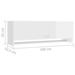 vidaXL Garde-robe blanc brillant 100x32 5x35 cm bois d'ingénierie