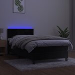 vidaXL Sommier à lattes de lit avec matelas et LED Noir 100x200 cm