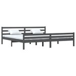 vidaXL Cadre de lit sans matelas bois massif gris 200x200 cm