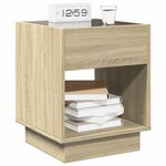 vidaXL Table de chevet avec LED infini chêne sonoma 40x40x50 cm