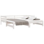 vidaXL Lit coulissant sans matelas blanc 80x200 cm