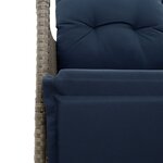 vidaXL Chaise de jardin inclinable avec coussins en résine tressée grise