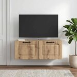 vidaXL Meuble TV mural 78 5 x 41 x 30 cm Chêne artisanal