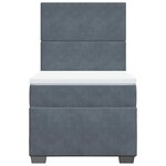 vidaXL Sommier à lattes de lit et matelas Gris foncé 90x200 cm Velours