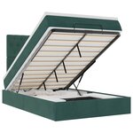 vidaXL Cadre de lit ottoman avec matelas vert foncé 120x200 cm velours