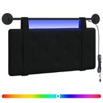 vidaXL Tête de lit suspendue Avec lumière LED Noir Velours