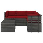 vidaXL Salon palette de jardin 6 Pièces avec coussins Bois de pin massif