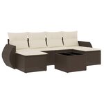 vidaXL Salon de jardin avec coussins 7 Pièces marron résine tressée