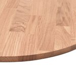 vidaXL Plateau de table Autre Marron clair Ø 80 x 4 cm Chêne massif