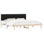 vidaXL Cadre de lit avec tête de lit rembourrée Noir 200 x 200 cm