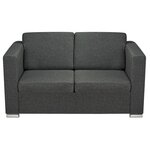 vidaXL Ensemble de canapés trois pièces Tissu Gris foncé