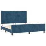 vidaXL Cadre de lit avec tête de lit Bleu foncé 180x200 cm Velours