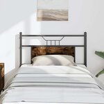 vidaXL Tête de lit chêne fumé 80 cm bois d'ingénierie et acier