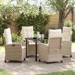 vidaXL Ensemble de salle à manger pour jardin 5 Pièces Beige polyrotin