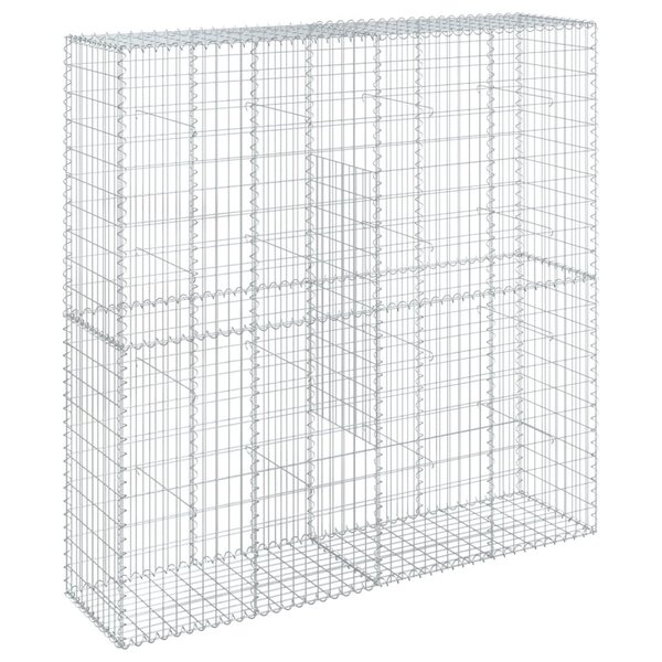 vidaXL Panier gabion avec couvercle 200x50x200 cm fer galvanisé
