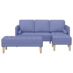 vidaXL Ensemble de Canapés 2 pc Bleu denim Polyester