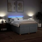 vidaXL Sommier à lattes de lit avec matelas Gris clair 160x200cm Tissu