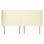 vidaXL Tête de lit avec oreilles Crème 203x23x118/128 cm Similicuir