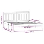 vidaXL Cadre de lit sans matelas gris bois massif