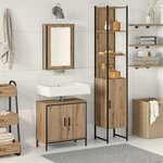 vidaXL Ensemble de mobilier de salle de bain avec étagère 3 Pièces Marron