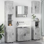 vidaXL Ensemble de mobilier de salle de bain 5 Pièces Gris béton