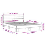 vidaXL Cadre de lit chêne sonoma 160x200 cm bois d'ingénierie et métal