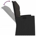 vidaXL Banc de jardin inclinable et coussins noir 173cm résine tressée