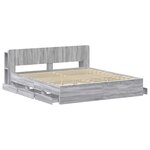 vidaXL Cadre de lit avec rangement Sonoma gris 180 x 200 cm